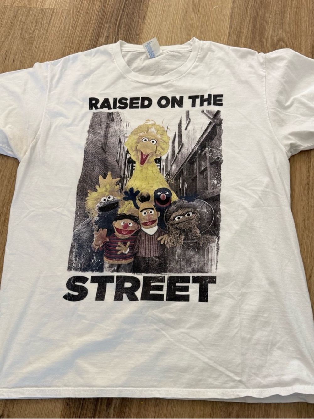 Sesame Street White Tee with Big Bird & Friends Graphic